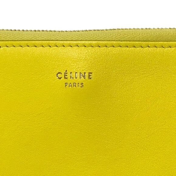 New Celine Yellow/Grey Leather Duo Small‎ Pouch Clutch Bag - Picture 12 of 12